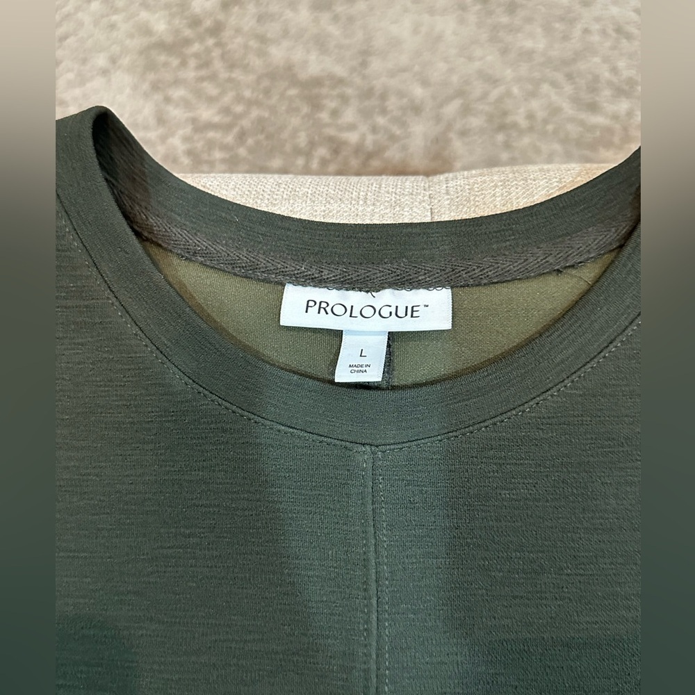 Prologue Green Crewneck Dress Sweater - Size Large - EUC - Picture 5 of 6